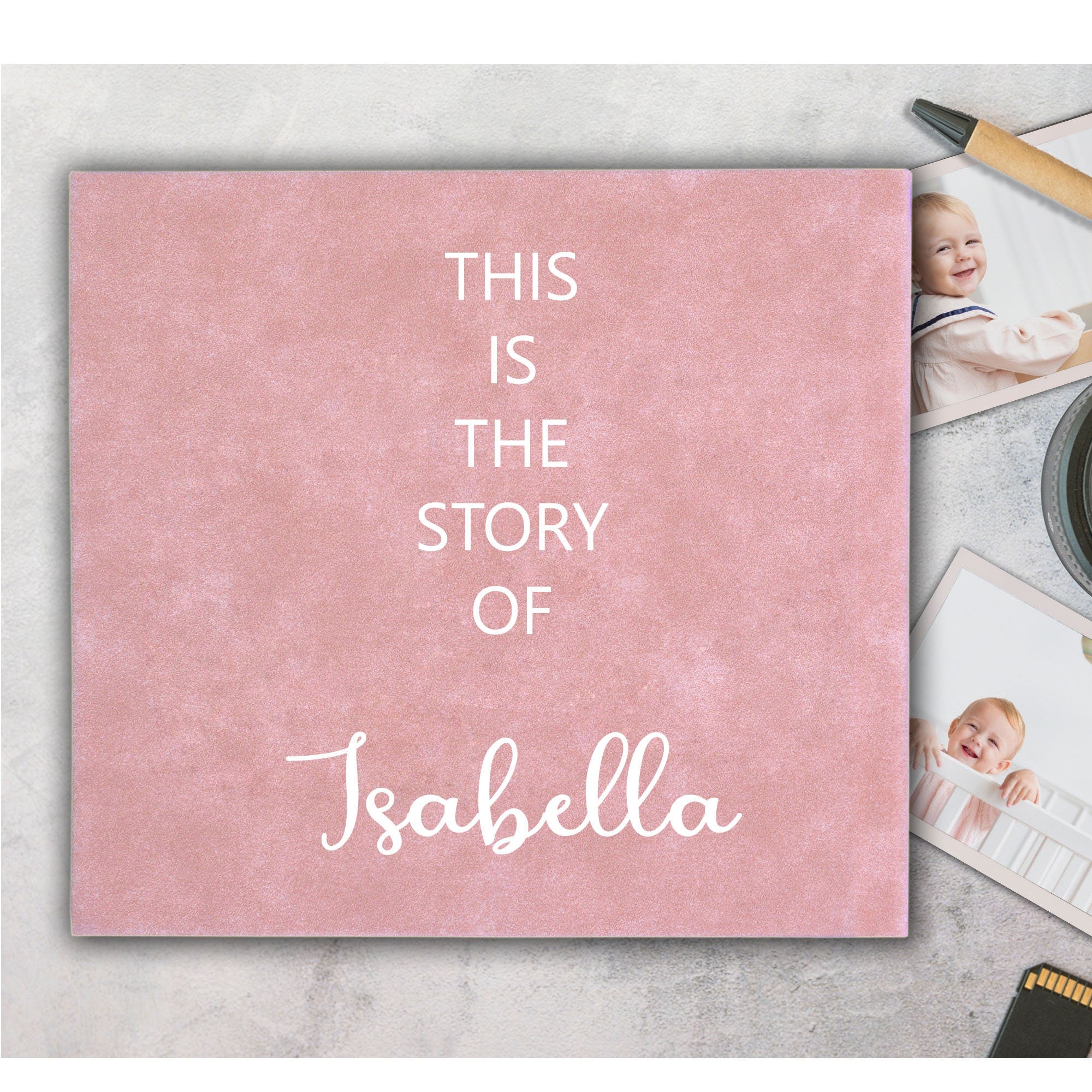 Modern Baby Journal Book, First Year Baby Memory Book, Ivory Baby Album With Foil Gold Text, Baby Shower Gift