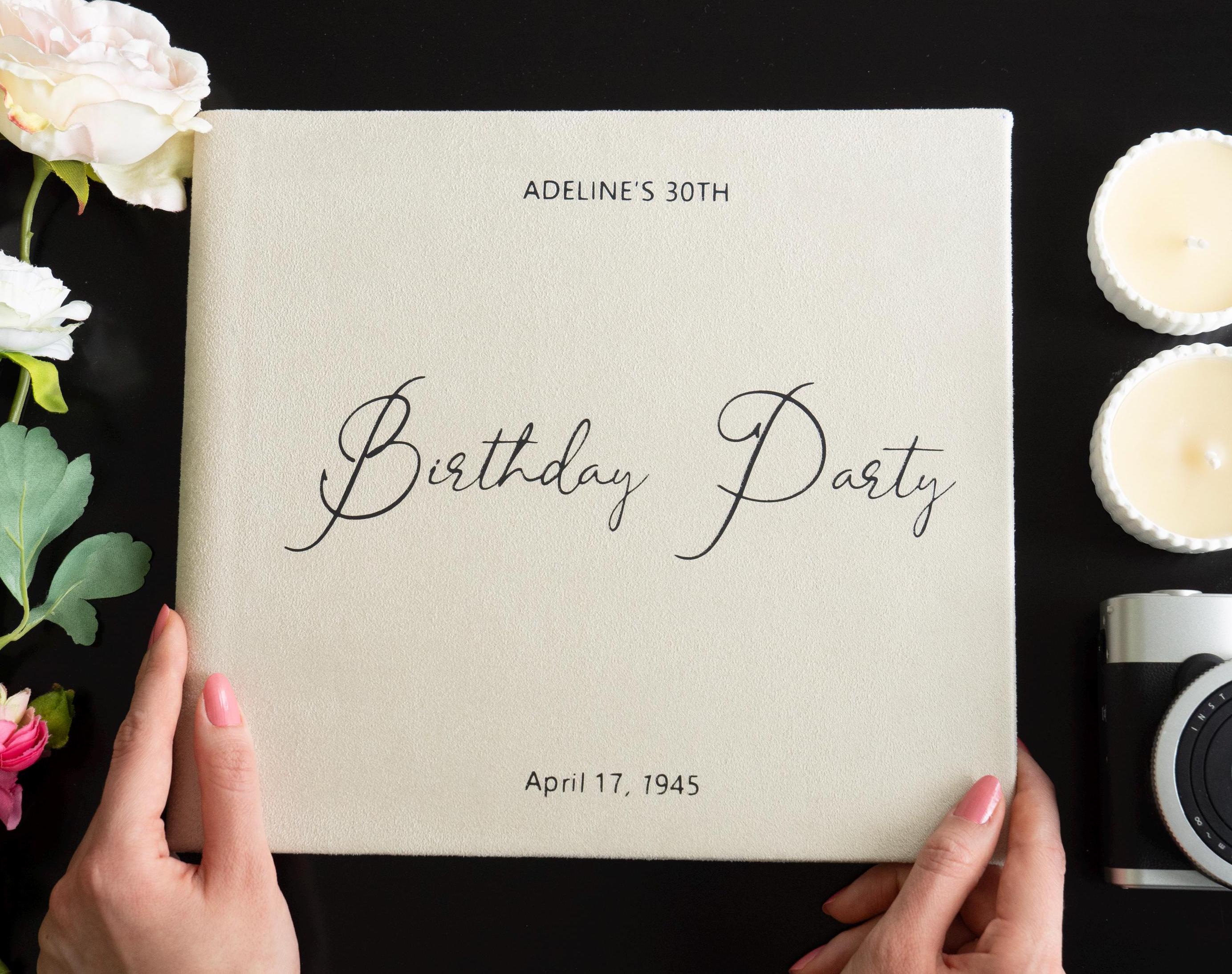 2025 Birthday Party Guest Book Modern Birthday Guest Book Personalized 40th, 50th, 60th, 70th Birthday book Gift For Birthday