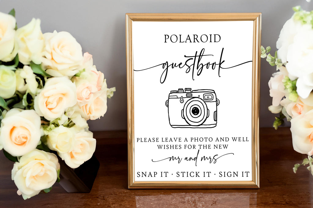 Polaroid & Instax Wedding Guest Book Sign – Personalized Instant Photo Guest Book – Custom Digital Download – Printable Guest Book Sign