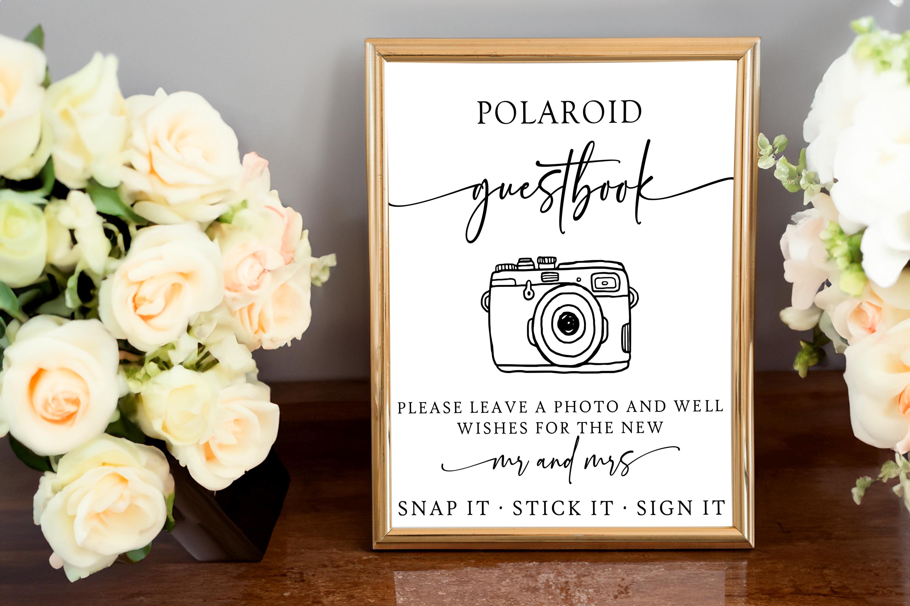 Polaroid & Instax Wedding Guest Book Sign – Personalized Instant Photo Guest Book – Custom Digital Download – Printable Guest Book Sign