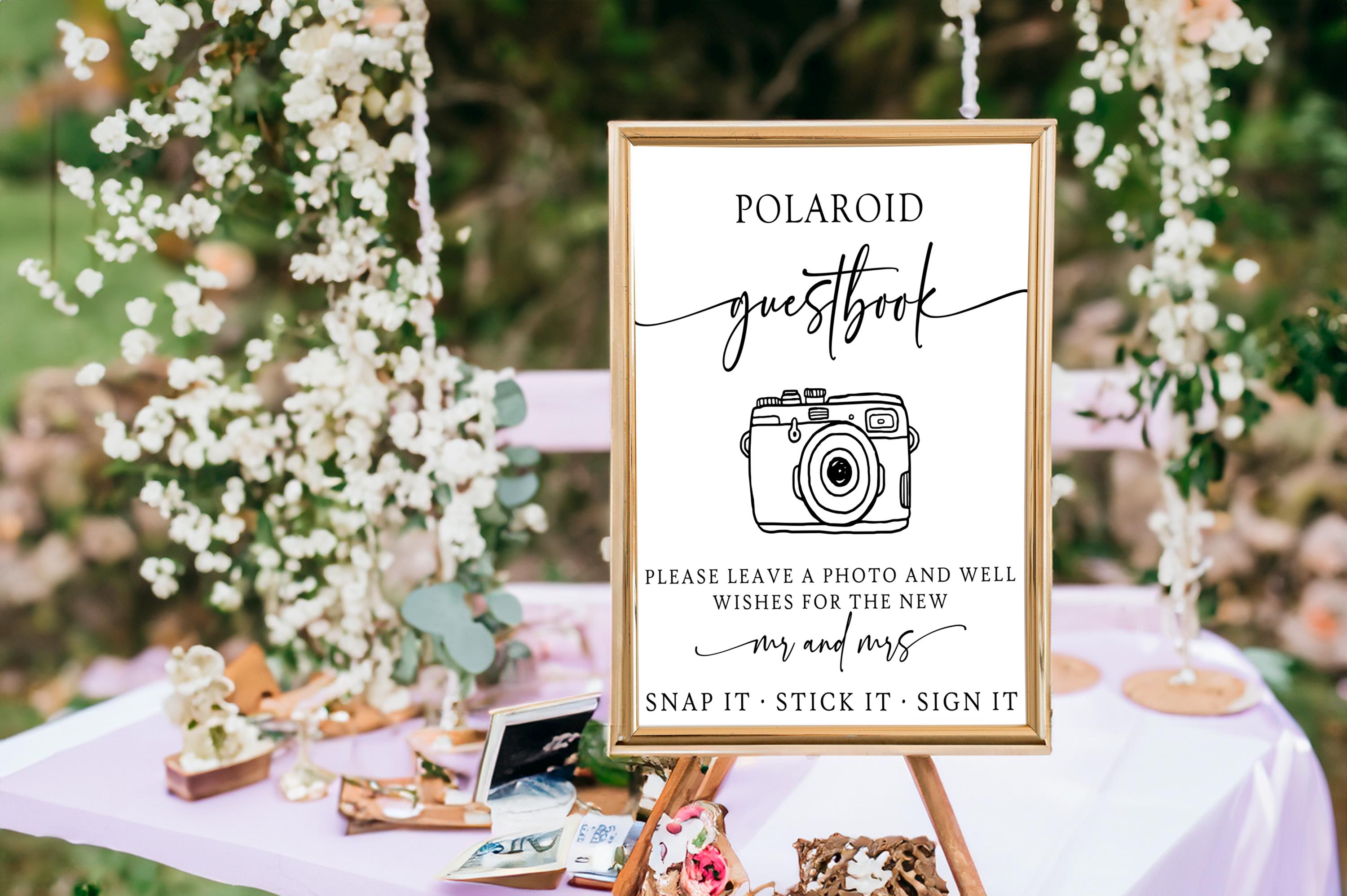 Polaroid & Instax Wedding Guest Book Sign – Personalized Instant Photo Guest Book – Custom Digital Download – Printable Guest Book Sign