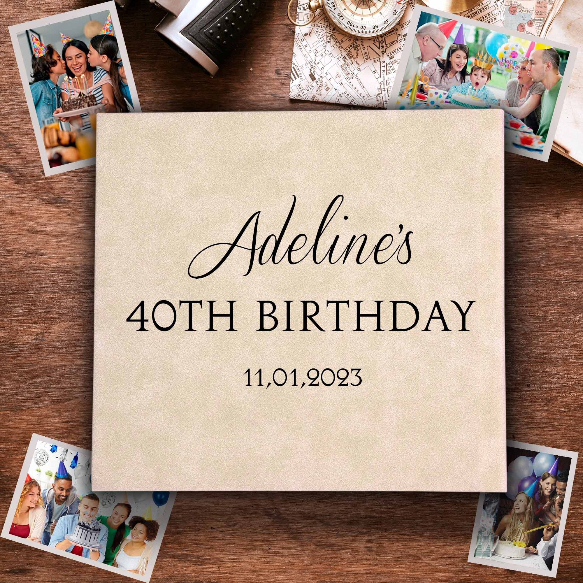 Modern Birthday Guest Book Personalized 40th, 50th, 60th, 70th Birthday Guestbook Birthday Gift Instax Birthday Book Polaroid Birthday Sign
