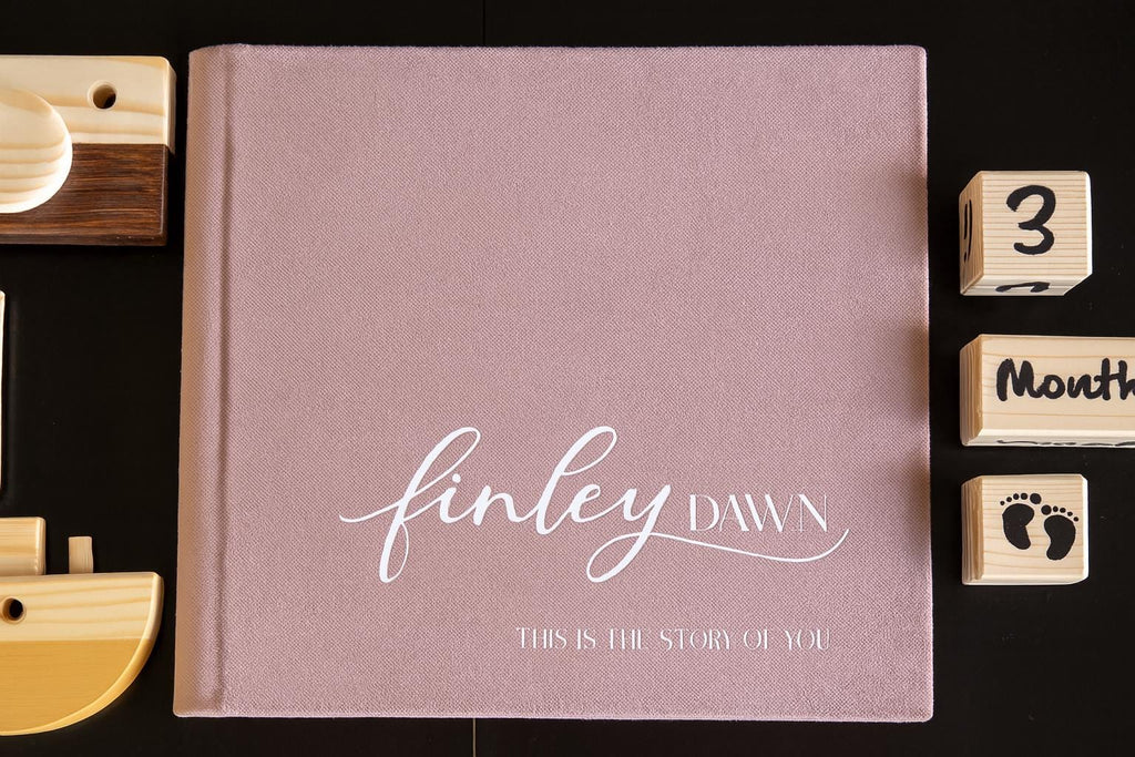 Custom First Year Baby Memory Book, Personalzied Baby Book Modern Baby Shower Gift-Album Story of You