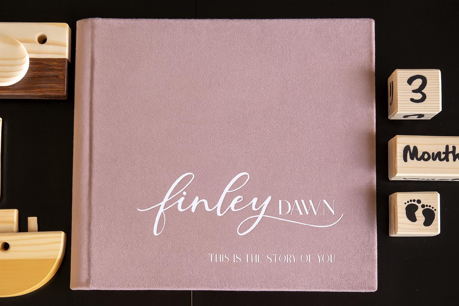 Custom First Year Baby Memory Book, Personalzied Baby Book Modern Baby Shower Gift-Album Story of You