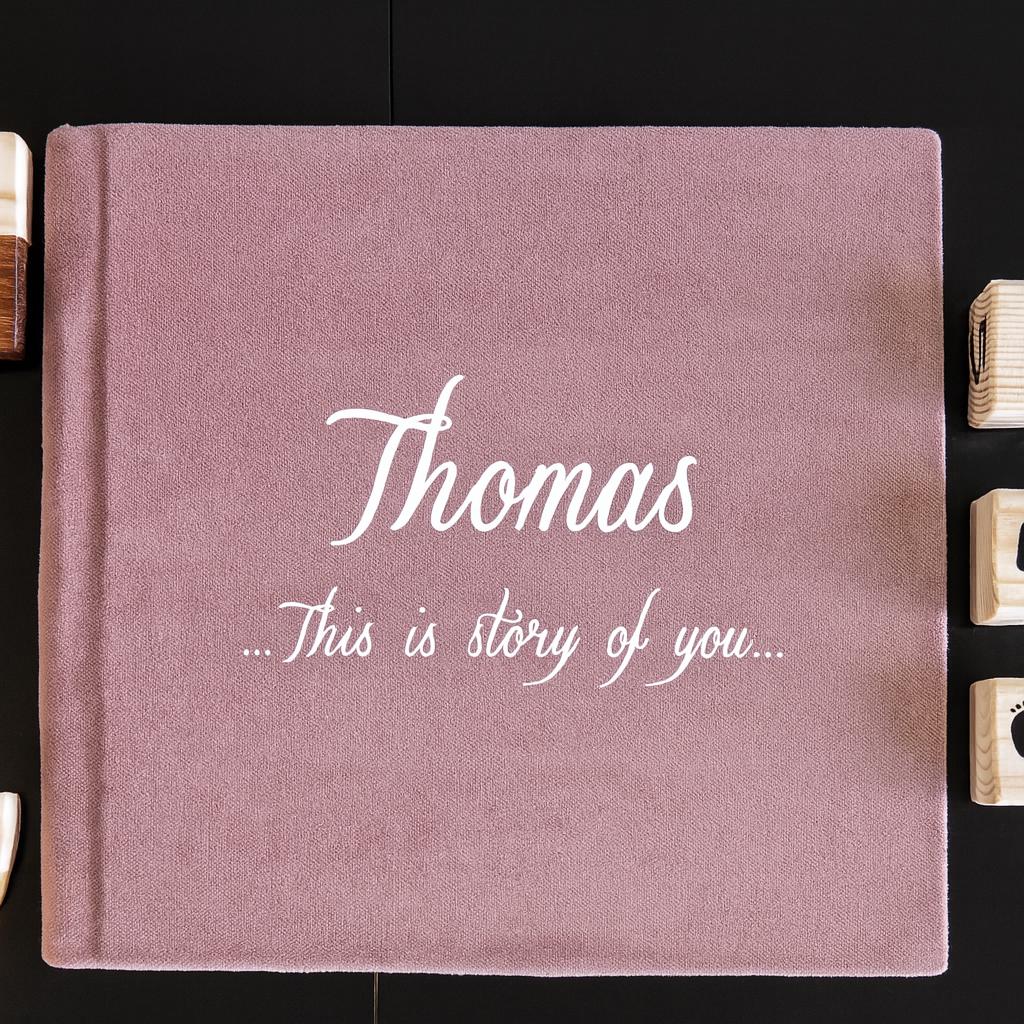 First Year Baby Memory Book Custom Pink Baby Book Modern Baby Shower Gift Story Of You Album