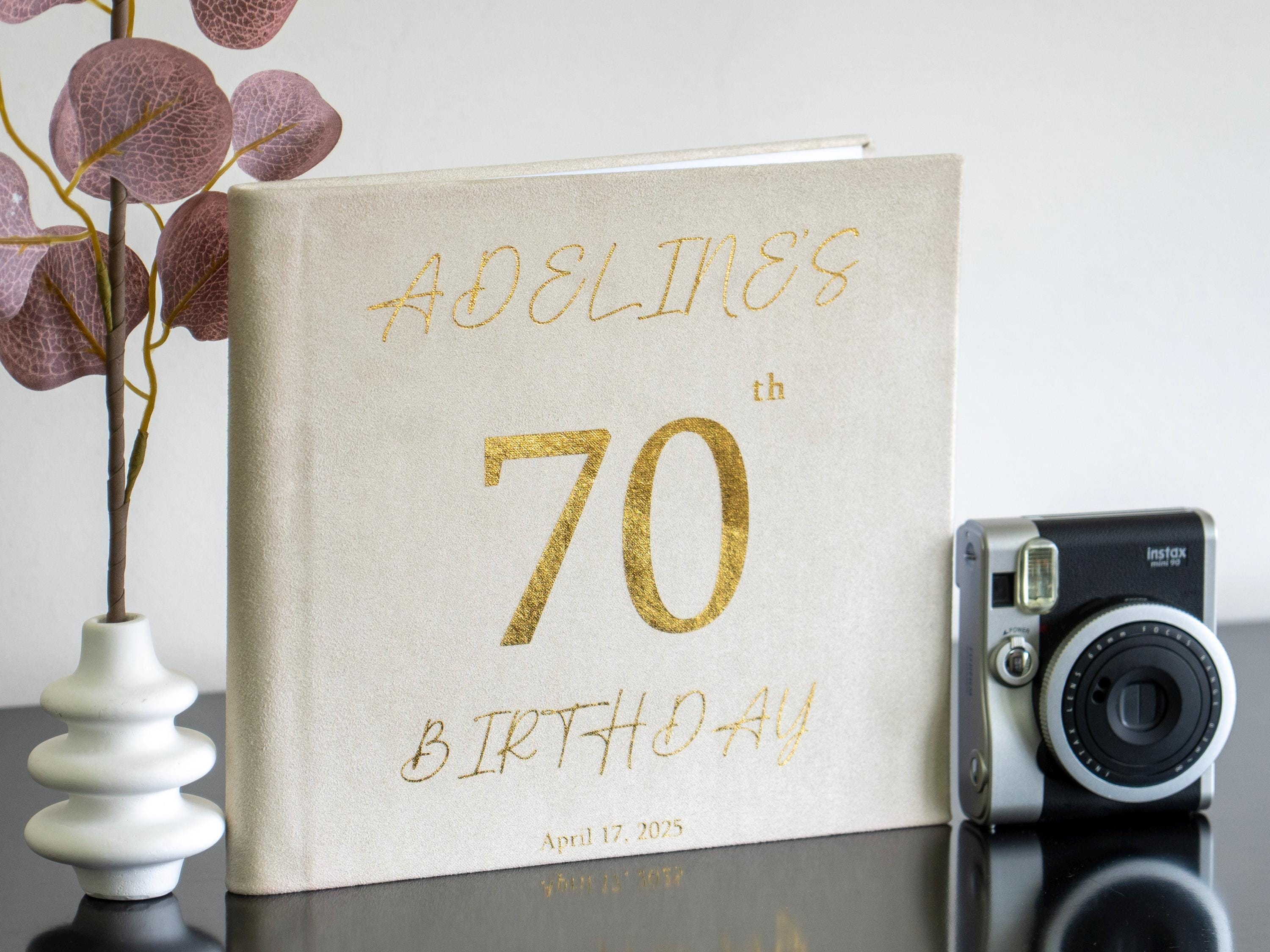 Personalized Birthday Guest Book Modern Birthday Guest Book Personalized 40th, 50th, 60th, 70th Birthday book Instax Birthday Book