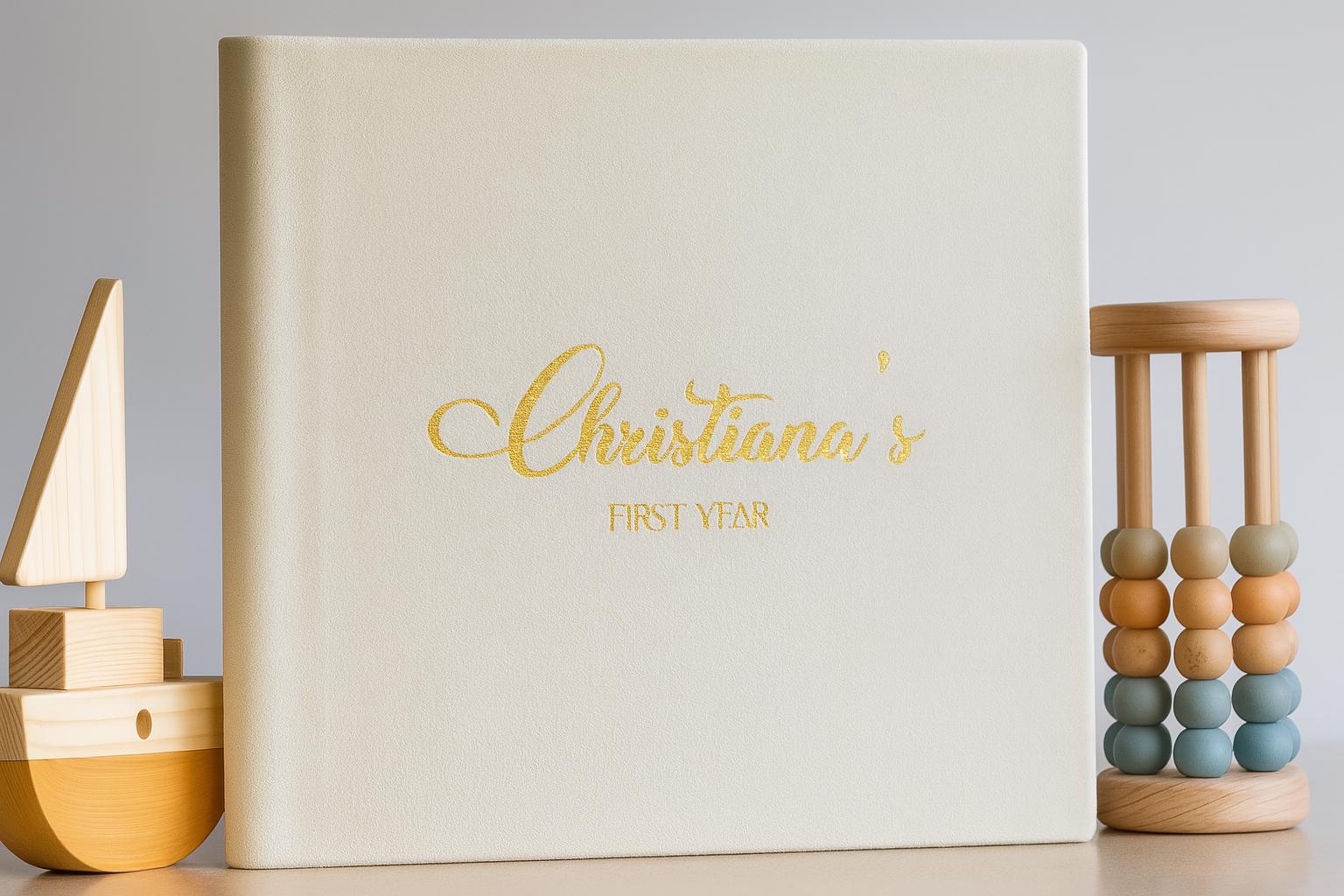 Custom First Year Baby Memory Book First Year Keepsake Album Modern Baby Shower Gift Story of You