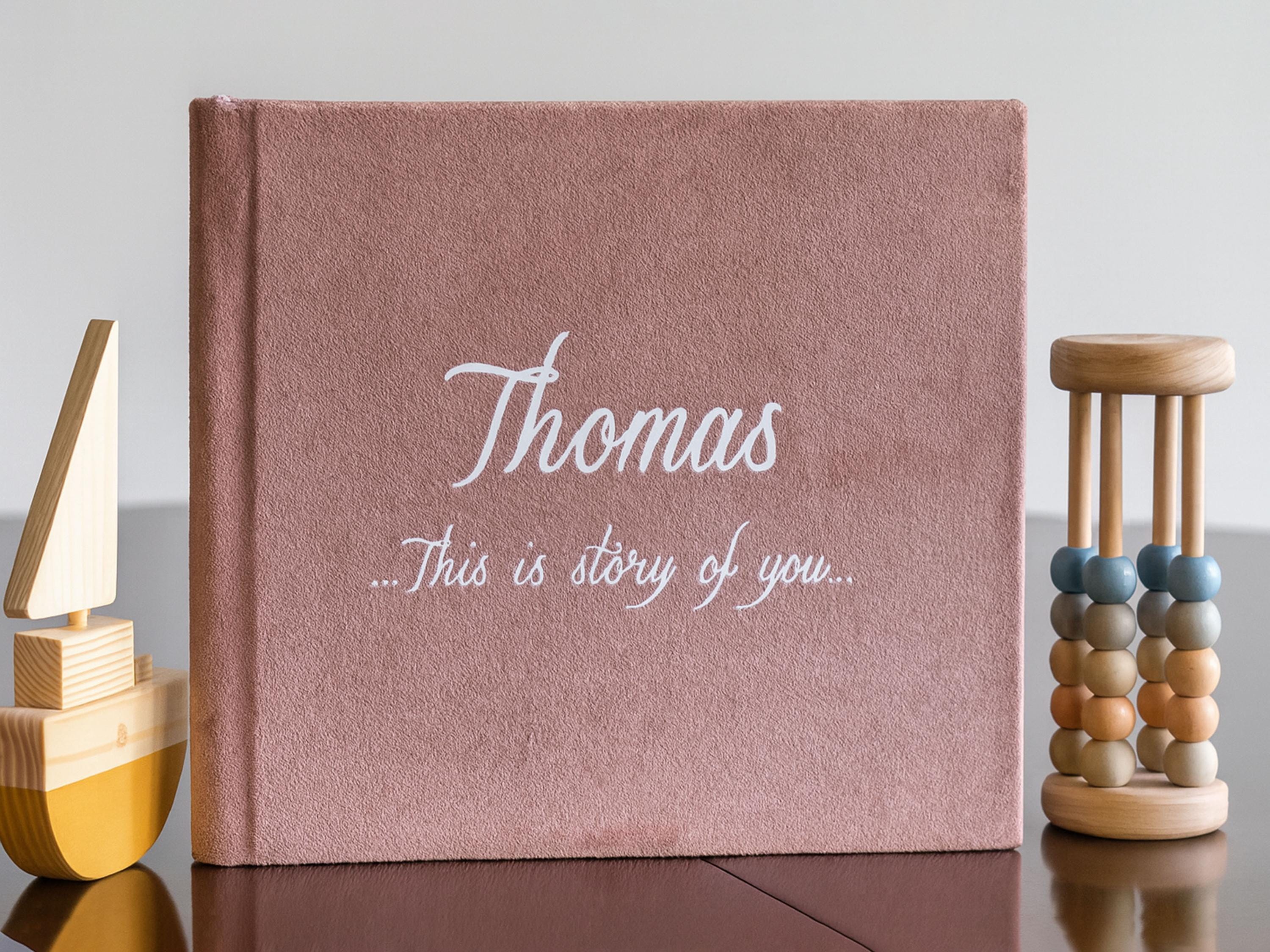 First Year Baby Memory Book Custom Pink Baby Book Modern Baby Shower Gift Story Of You Album