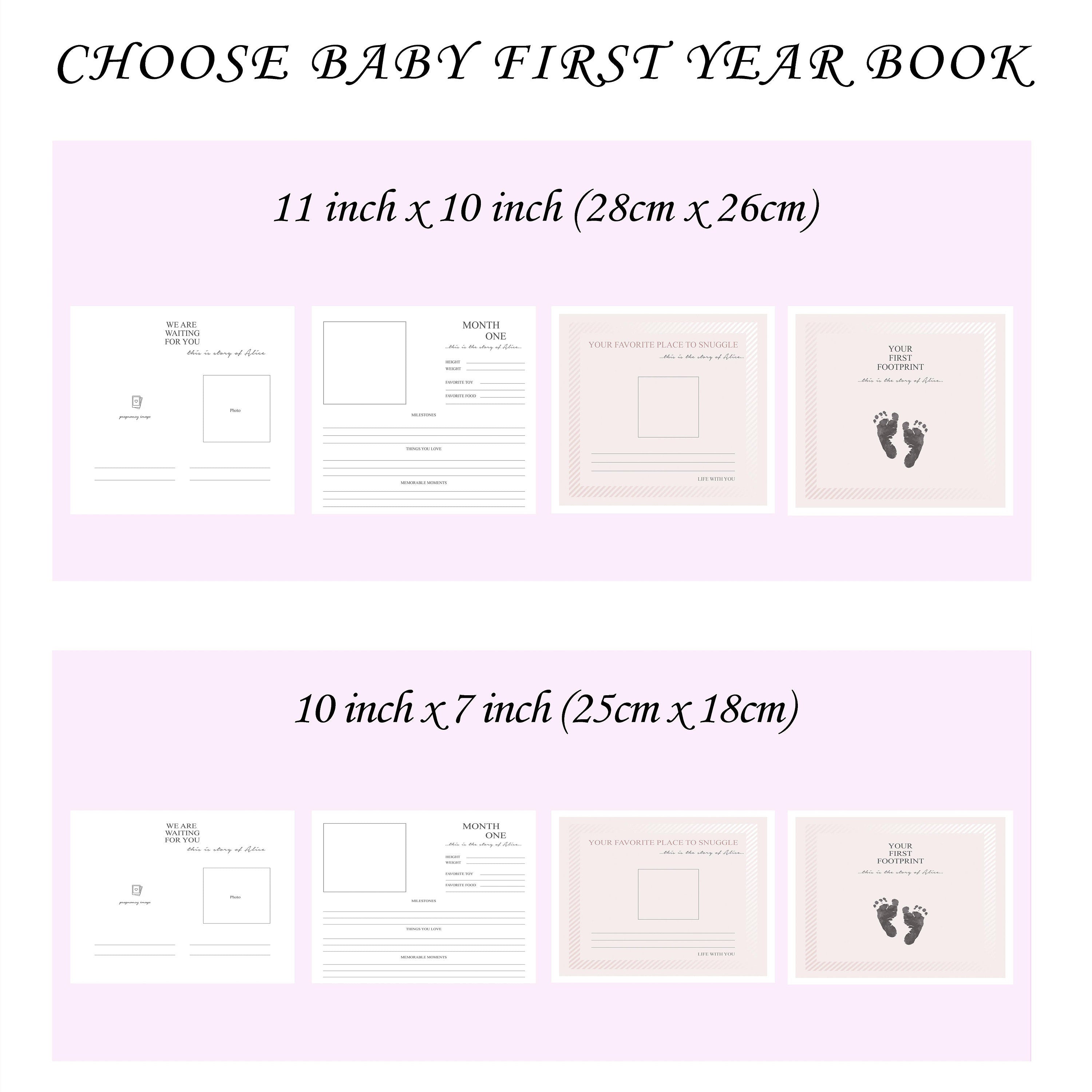 Modern Baby Journal Book First Year Baby Memory Book Ivory Baby Album With Silver Foil Dusty Pink Photo Album