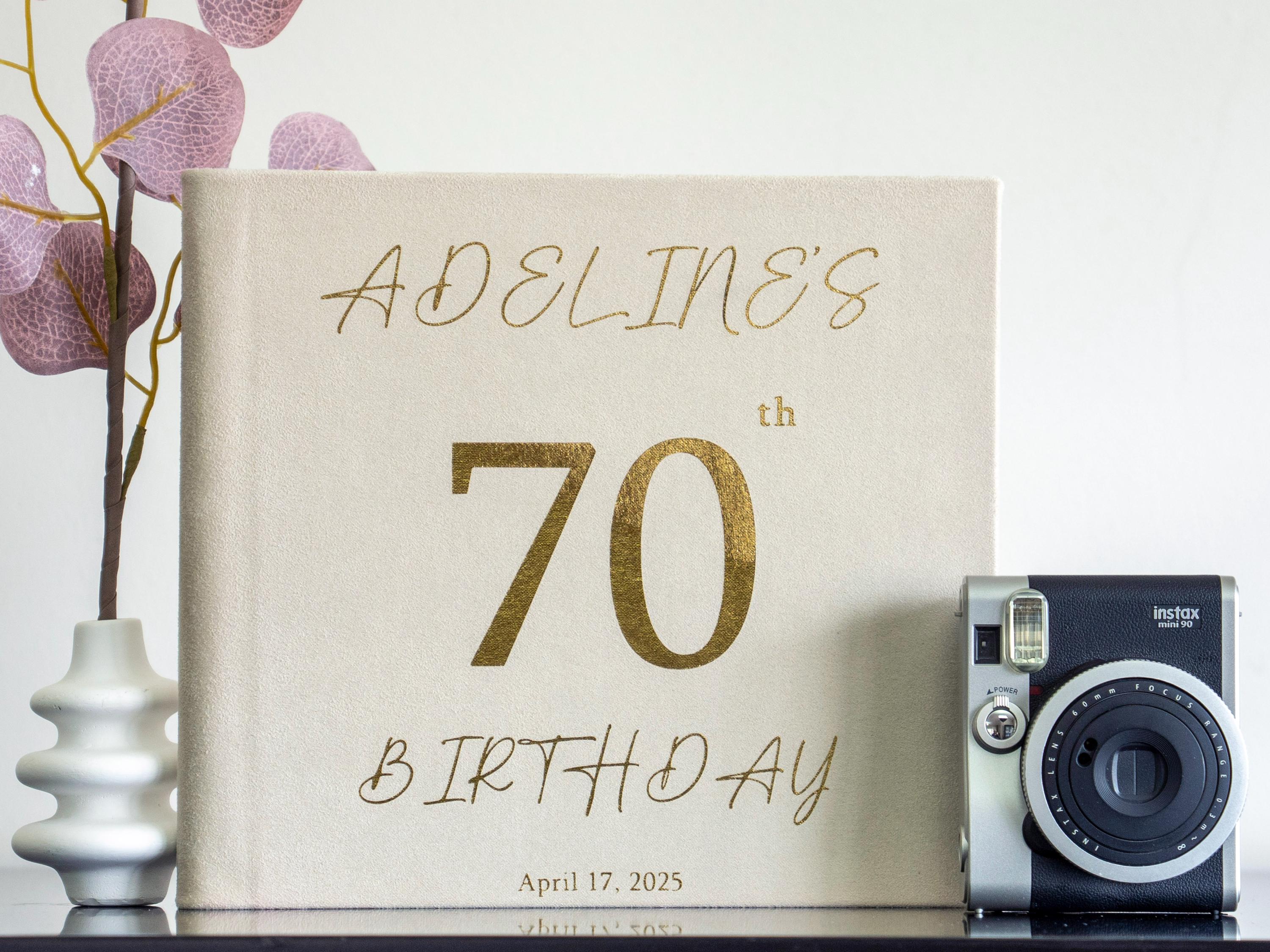 Personalized Birthday Guest Book Modern Birthday Guest Book Personalized 40th, 50th, 60th, 70th Birthday book Instax Birthday Book