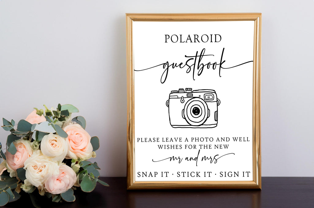 Polaroid & Instax Wedding Guest Book Sign – Personalized Instant Photo Guest Book – Custom Digital Download – Printable Guest Book Sign