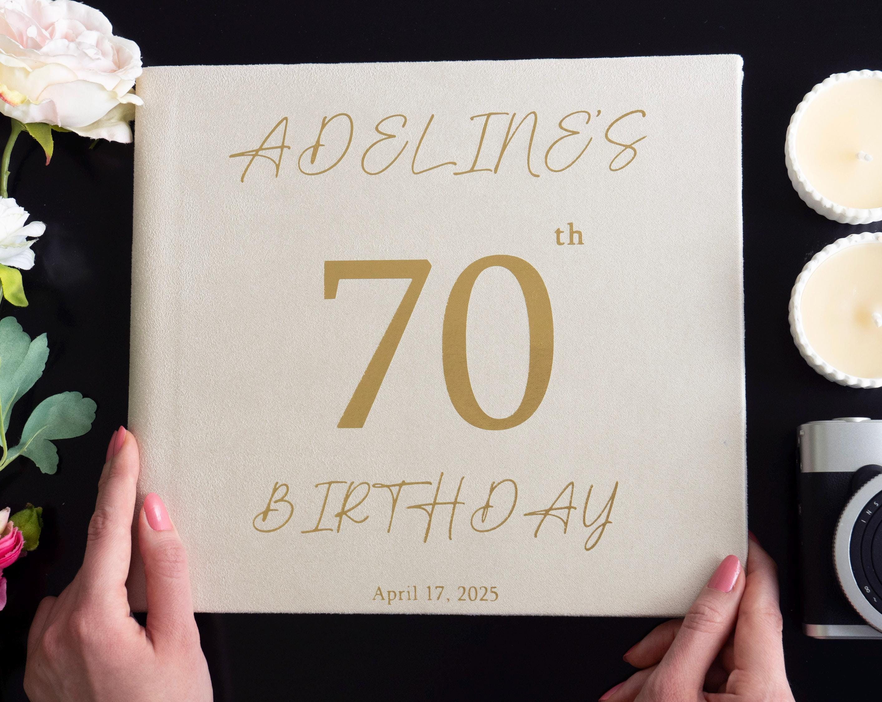 Personalized Birthday Guest Book Modern Birthday Guest Book Personalized 40th, 50th, 60th, 70th Birthday book Instax Birthday Book