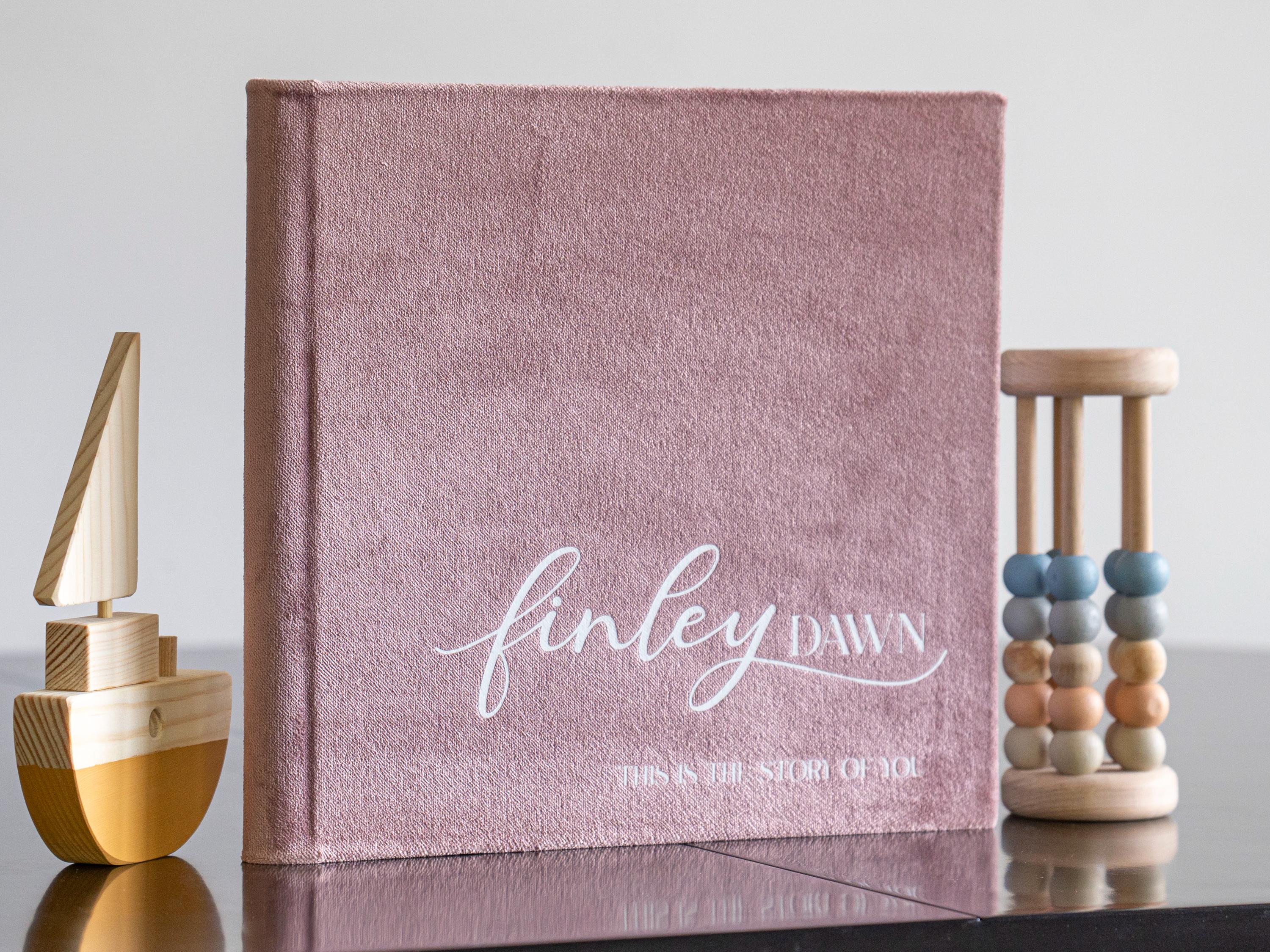 Custom First Year Baby Memory Book, Personalzied Baby Book Modern Baby Shower Gift-Album Story of You