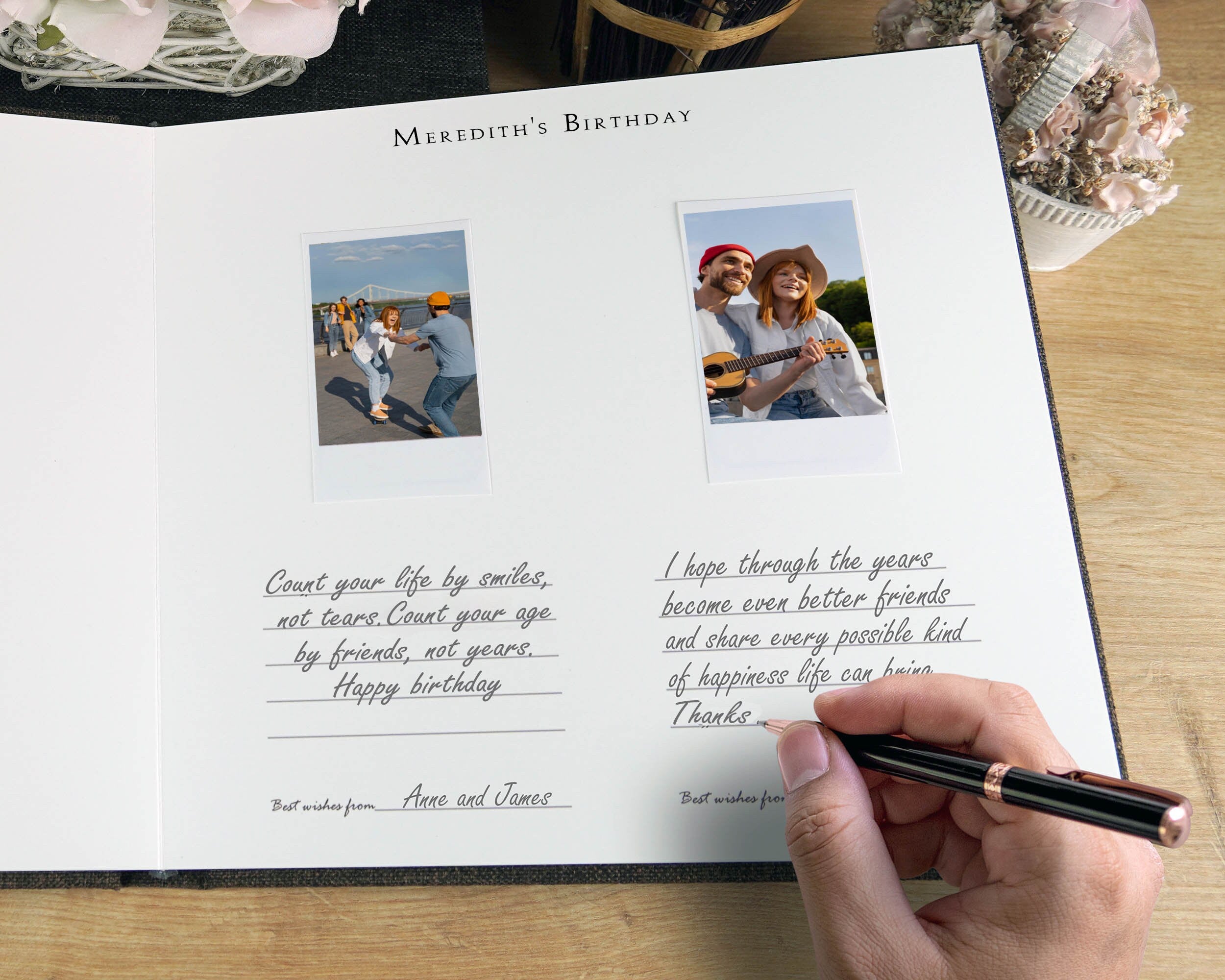 Personalized Birthday Guest Book Modern Birthday Guest Book Personalized 40th, 50th, 60th, 70th Birthday book Instax Birthday Book