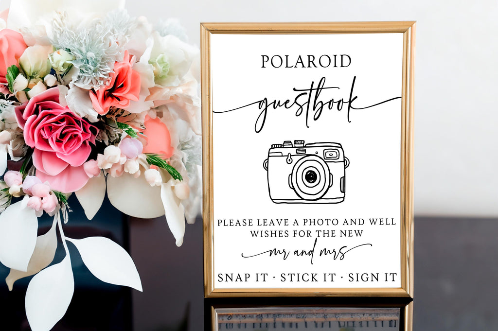 Polaroid & Instax Wedding Guest Book Sign – Personalized Instant Photo Guest Book – Custom Digital Download – Printable Guest Book Sign