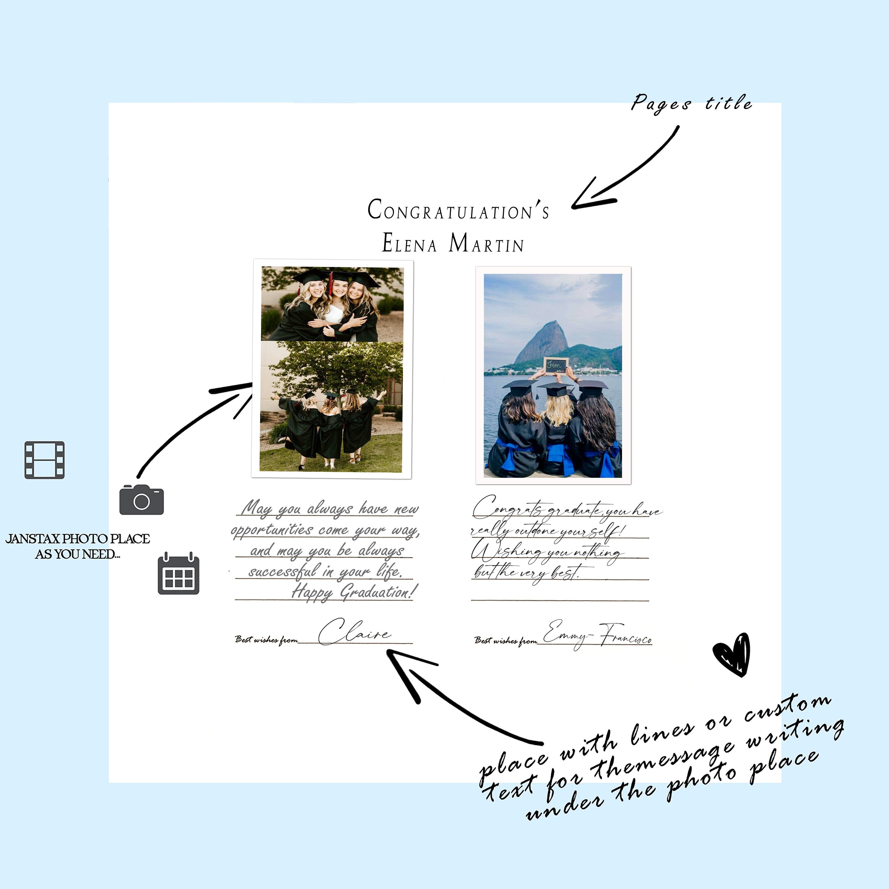 2025 Graduation Party Book High School Grad College Instax Graduation Book Congrats Polaroid Book Grad Photo Album Graduation Instax Book