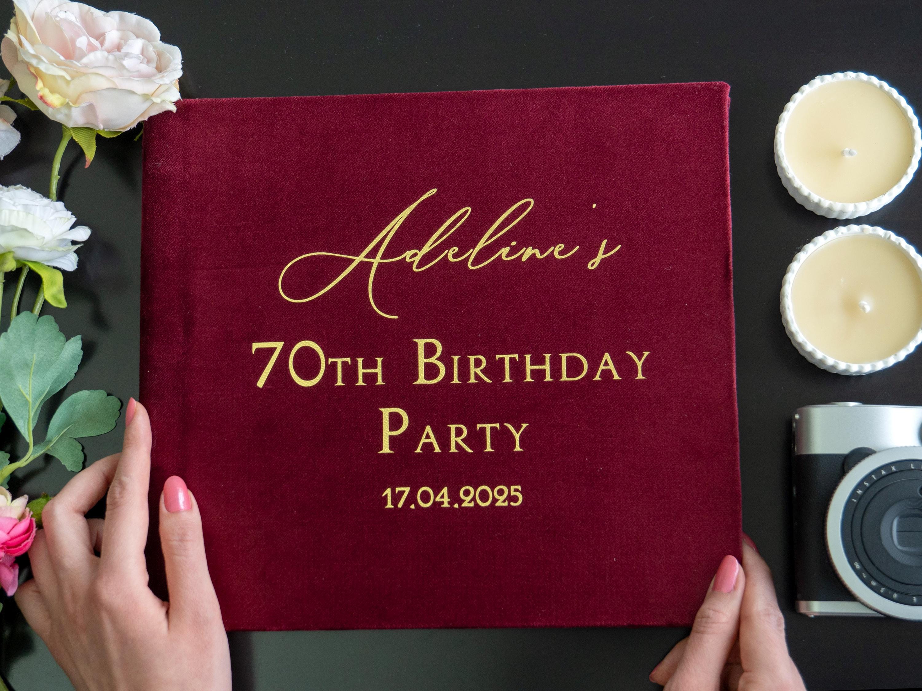 Birthday Party Guest Book Modern Birthday Guest Book Personalized 40th, 50th, 60th, 70th Birthday book Gift For Birthday