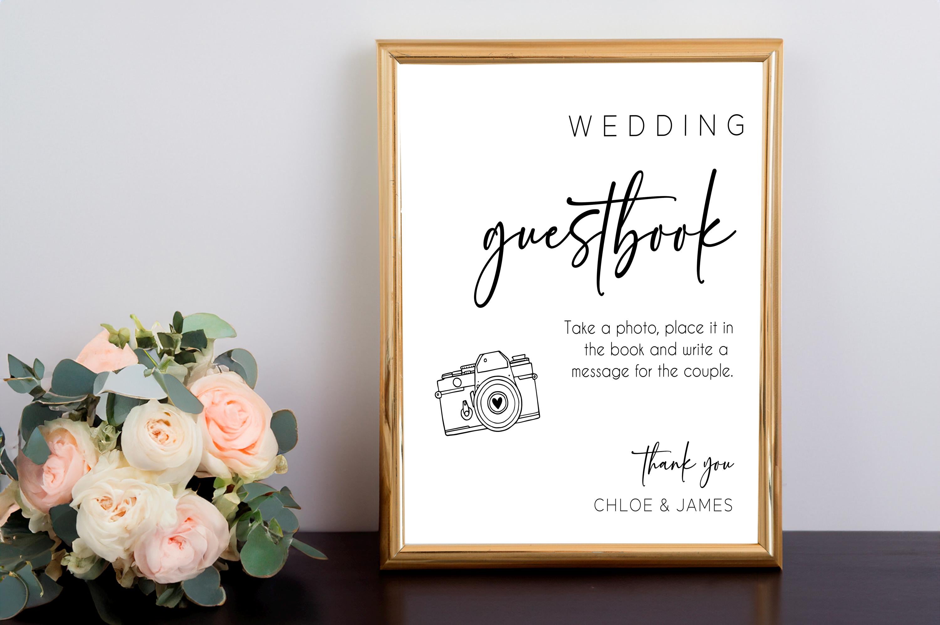 Wedding Guest Book Digital File Polaroid Guest Book Sign Digital File Custom Instax Wedding Guest Book Personalized Instant Photo Guest Book