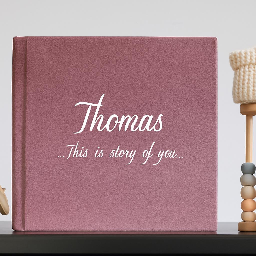 First Year Baby Memory Book Custom Pink Baby Book Modern Baby Shower Gift Story Of You Album