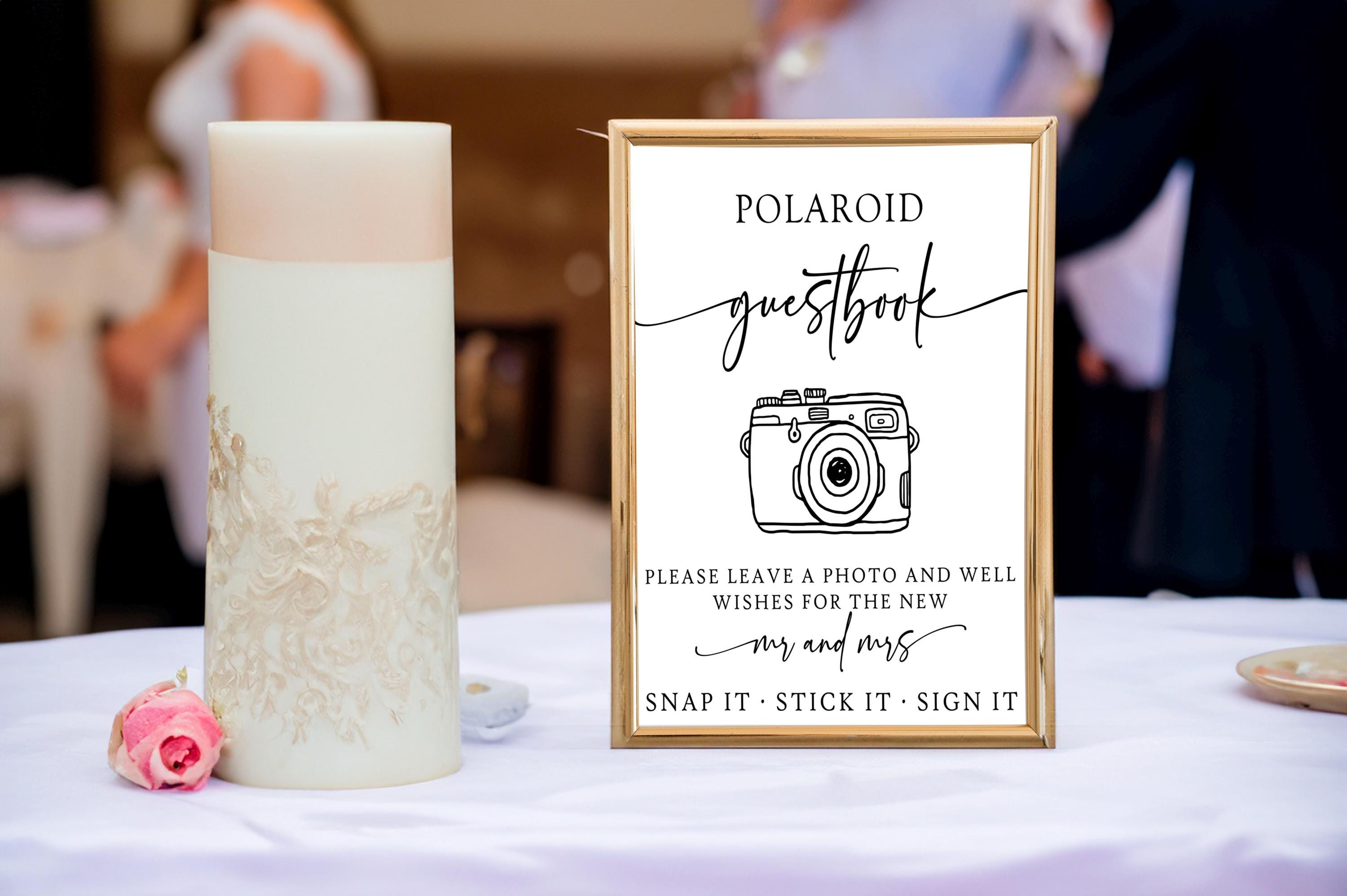 Polaroid & Instax Wedding Guest Book Sign – Personalized Instant Photo Guest Book – Custom Digital Download – Printable Guest Book Sign