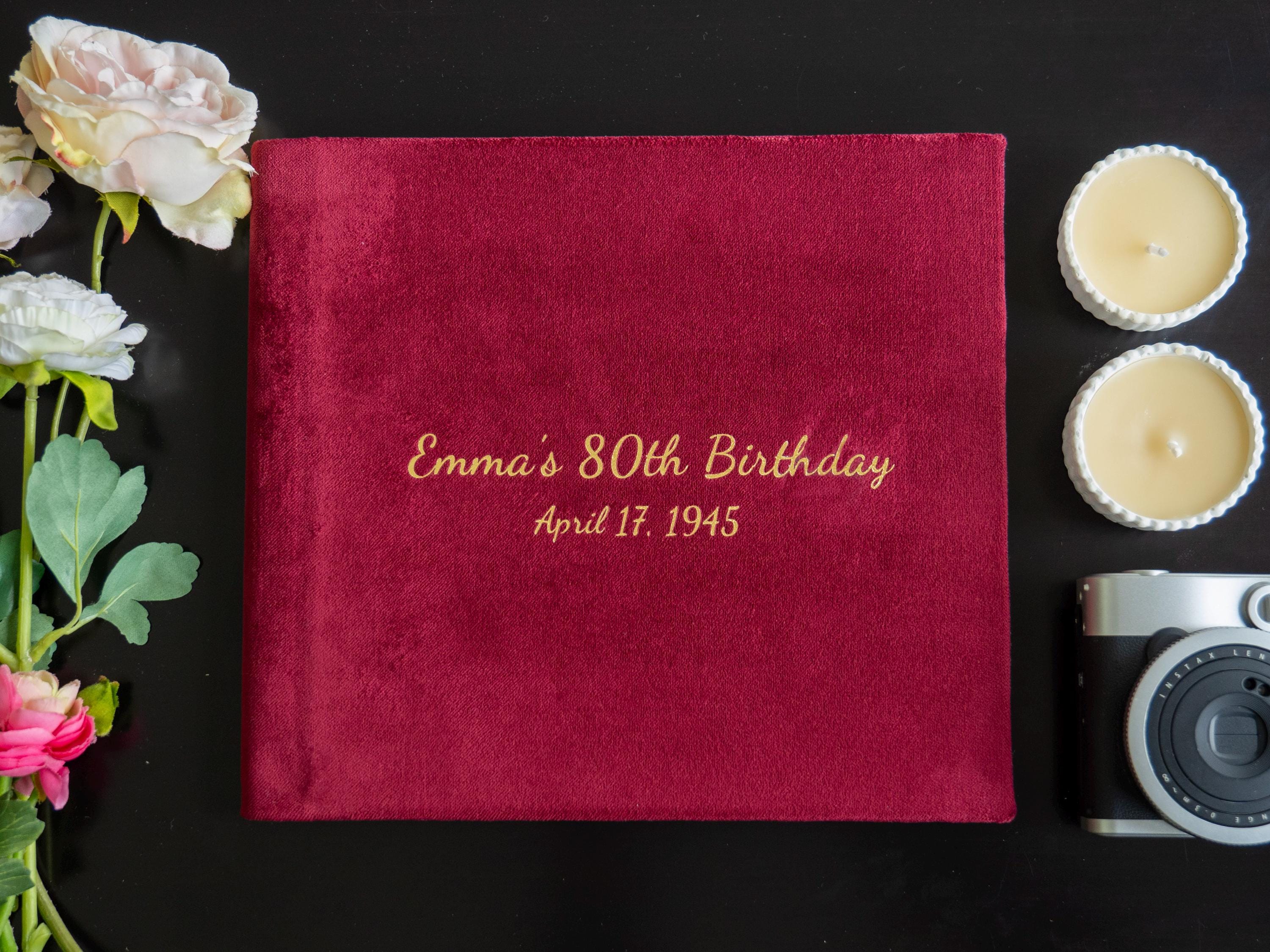 80th Birthday Party Guest Book Modern Birthday Guest Book Personalized 40th, 50th, 60th, 70th Birthday book Gift For Birthday
