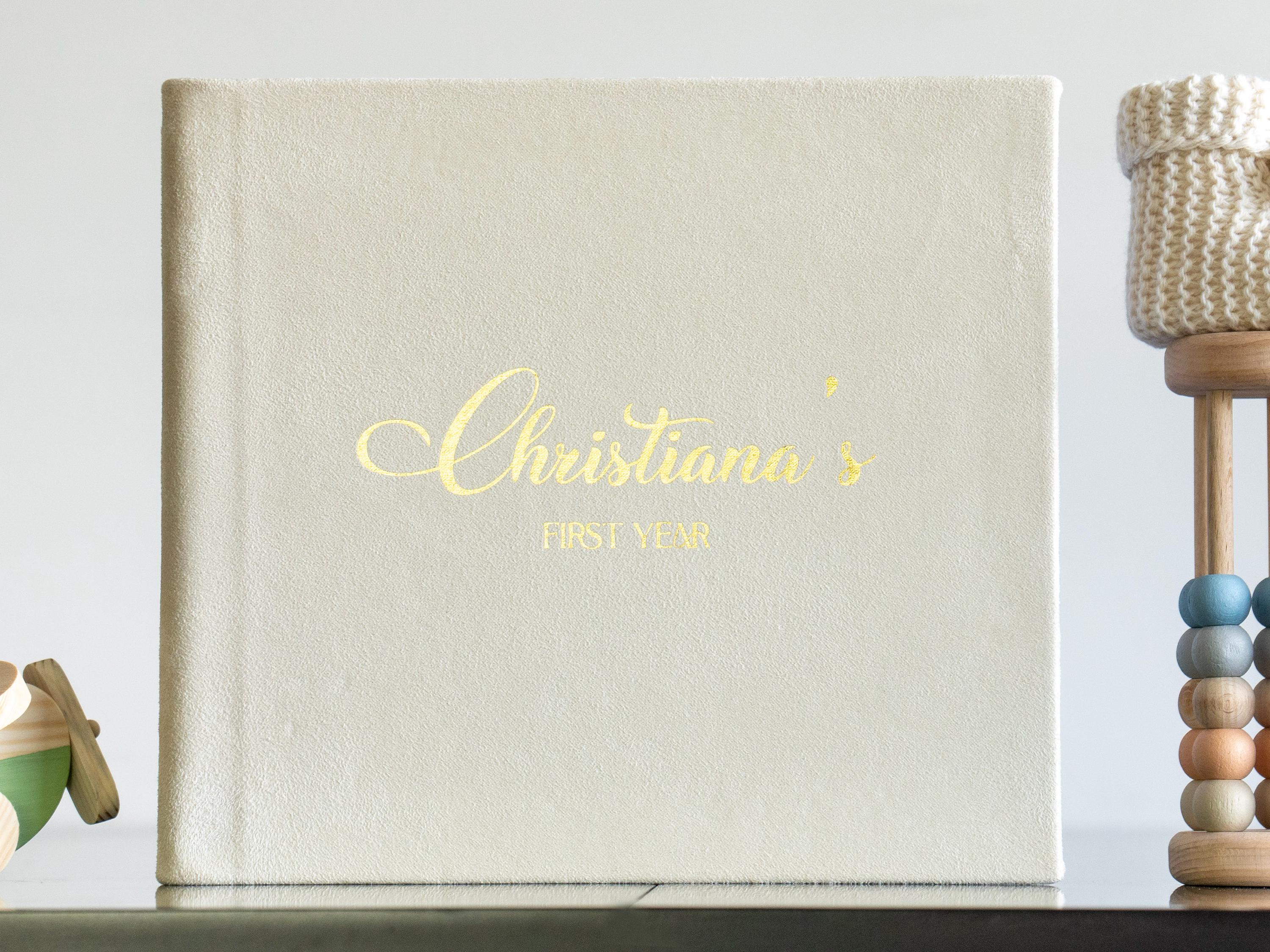 Custom First Year Baby Memory Book First Year Keepsake Album Modern Baby Shower Gift Story of You