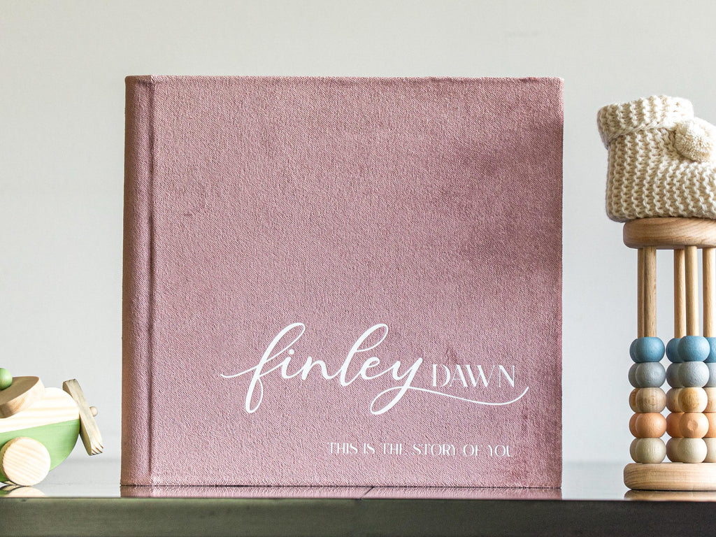 Custom First Year Baby Memory Book, Personalzied Baby Book Modern Baby Shower Gift-Album Story of You