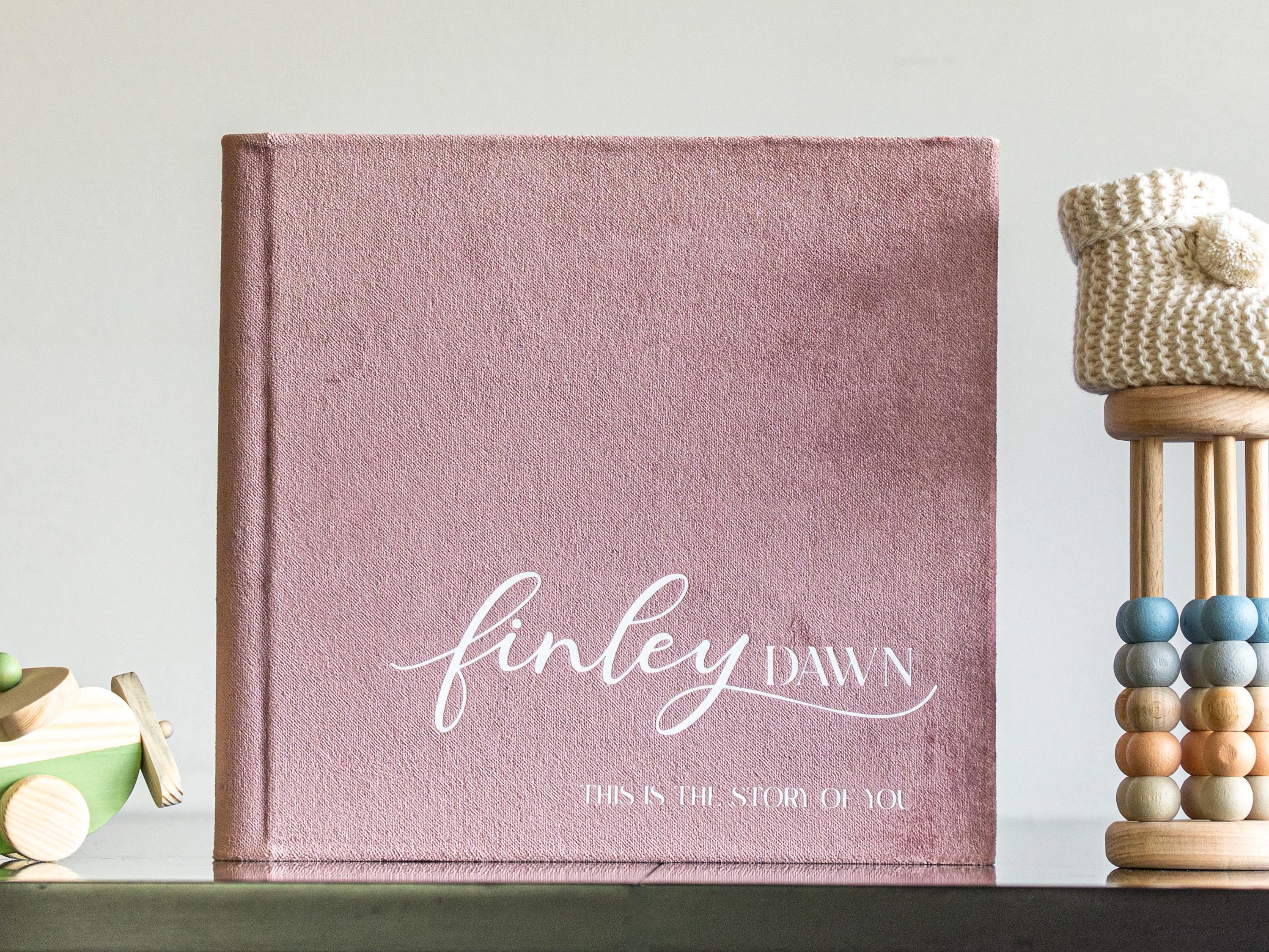 Custom First Year Baby Memory Book, Personalzied Baby Book Modern Baby Shower Gift-Album Story of You