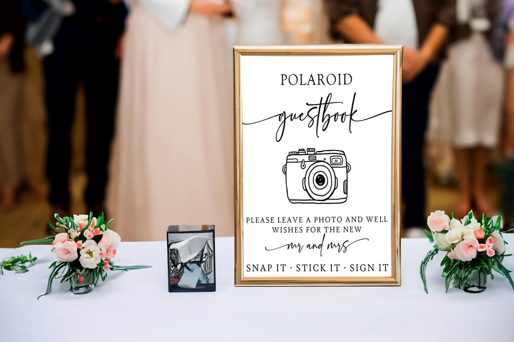 Polaroid & Instax Wedding Guest Book Sign – Personalized Instant Photo Guest Book – Custom Digital Download – Printable Guest Book Sign