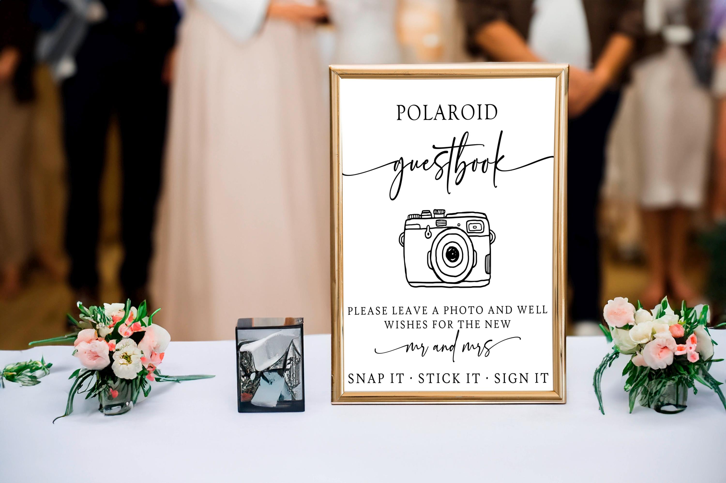 Polaroid & Instax Wedding Guest Book Sign – Personalized Instant Photo Guest Book – Custom Digital Download – Printable Guest Book Sign