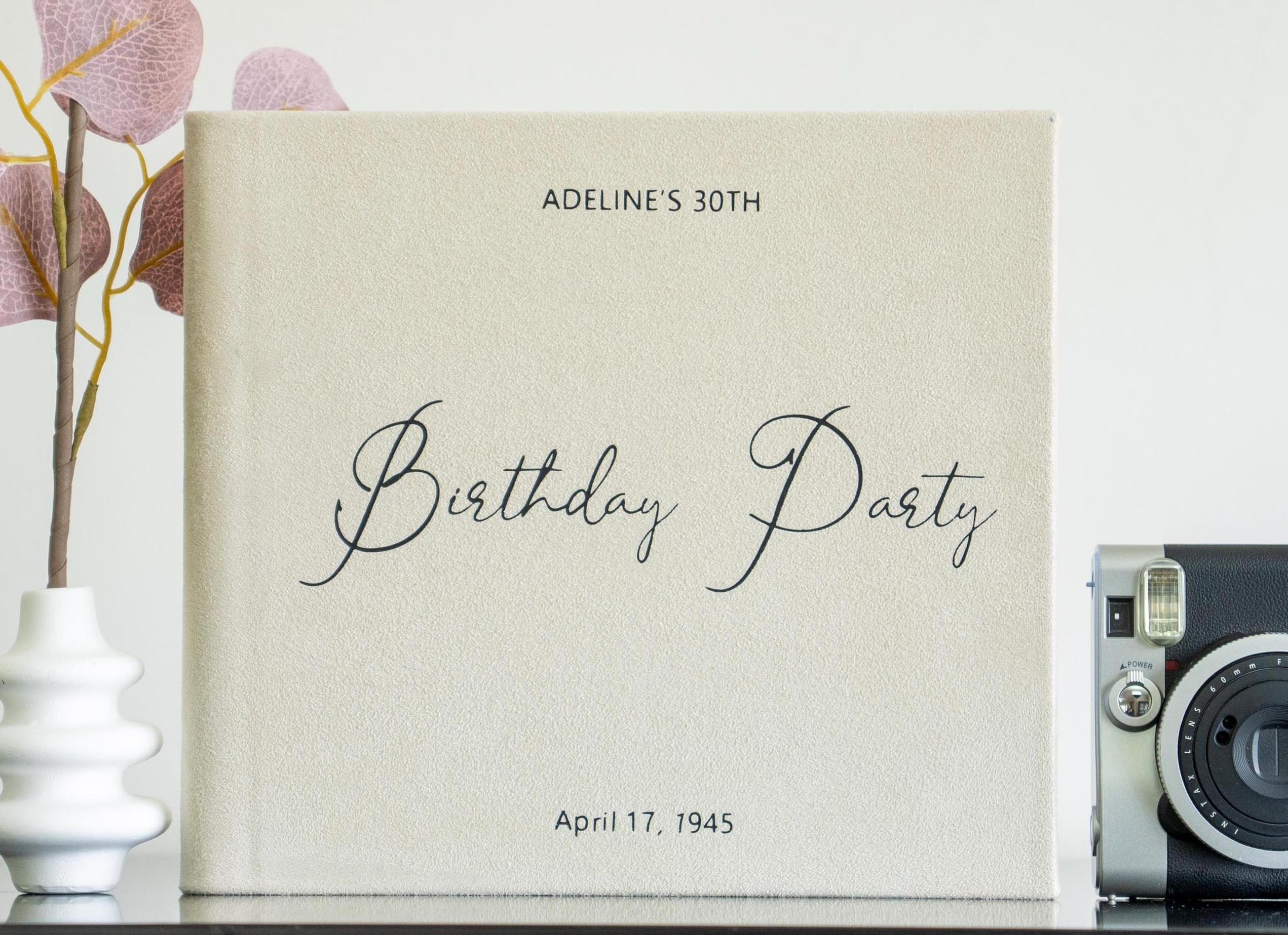 2025 Birthday Party Guest Book Modern Birthday Guest Book Personalized 40th, 50th, 60th, 70th Birthday book Gift For Birthday