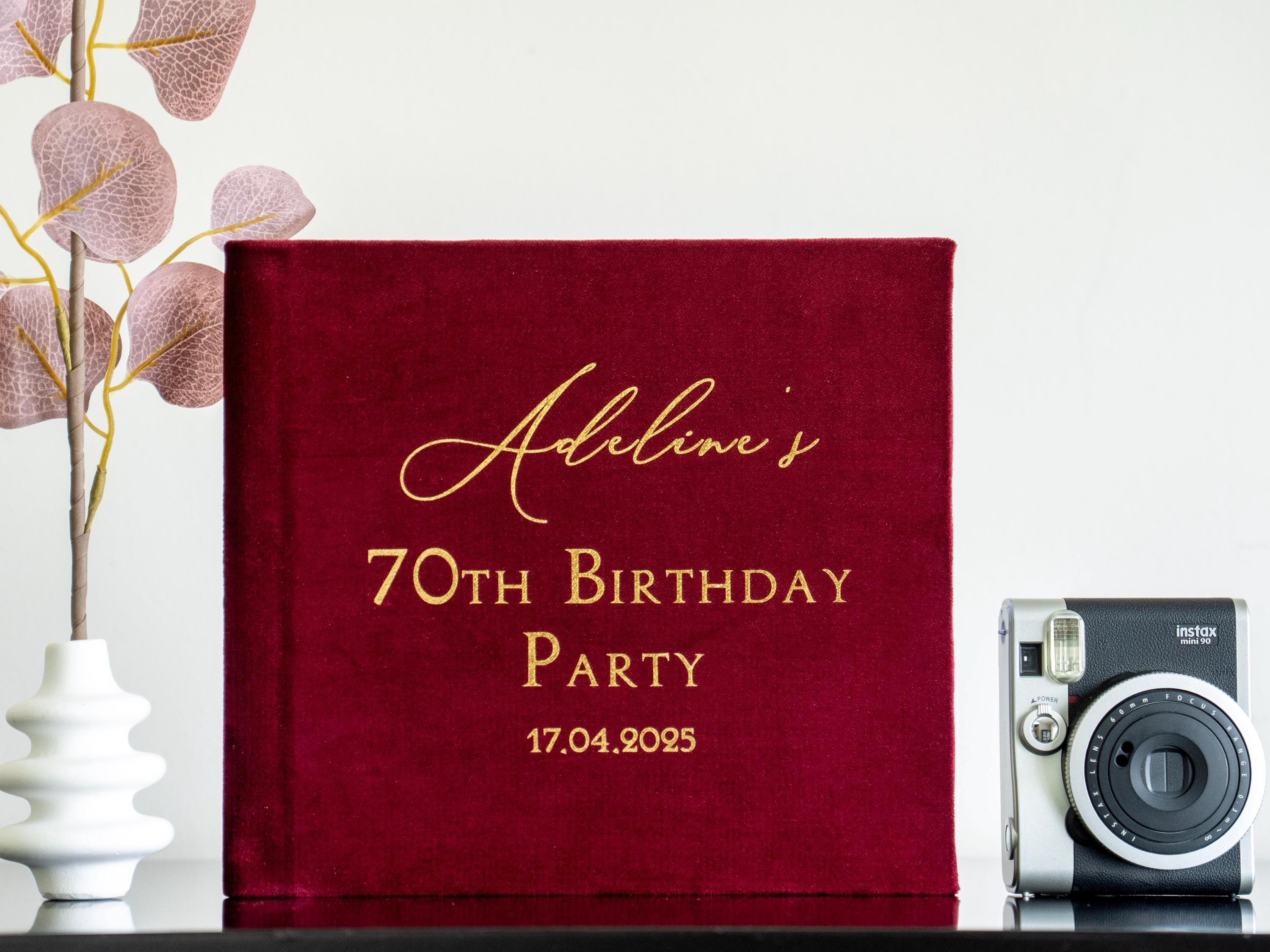 Birthday Party Guest Book Modern Birthday Guest Book Personalized 40th, 50th, 60th, 70th Birthday book Gift For Birthday