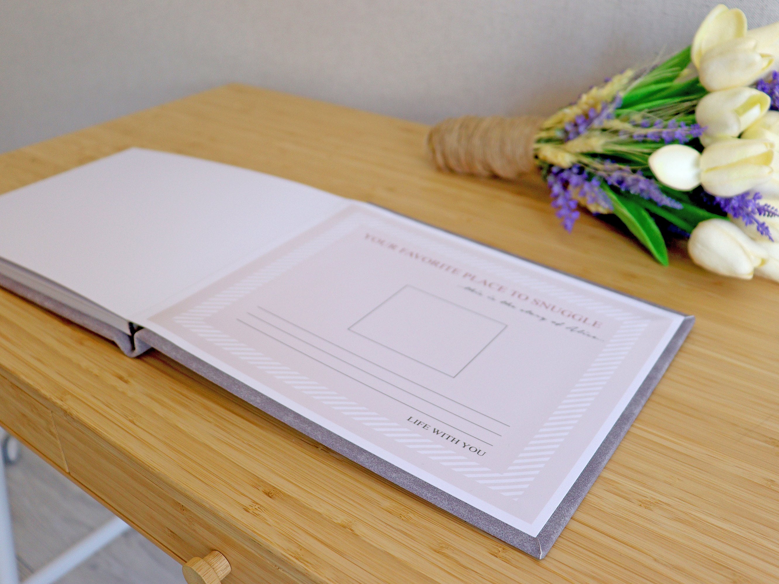 Modern Baby Journal Book First Year Baby Memory Book Ivory Baby Album With Silver Foil Dusty Pink Photo Album