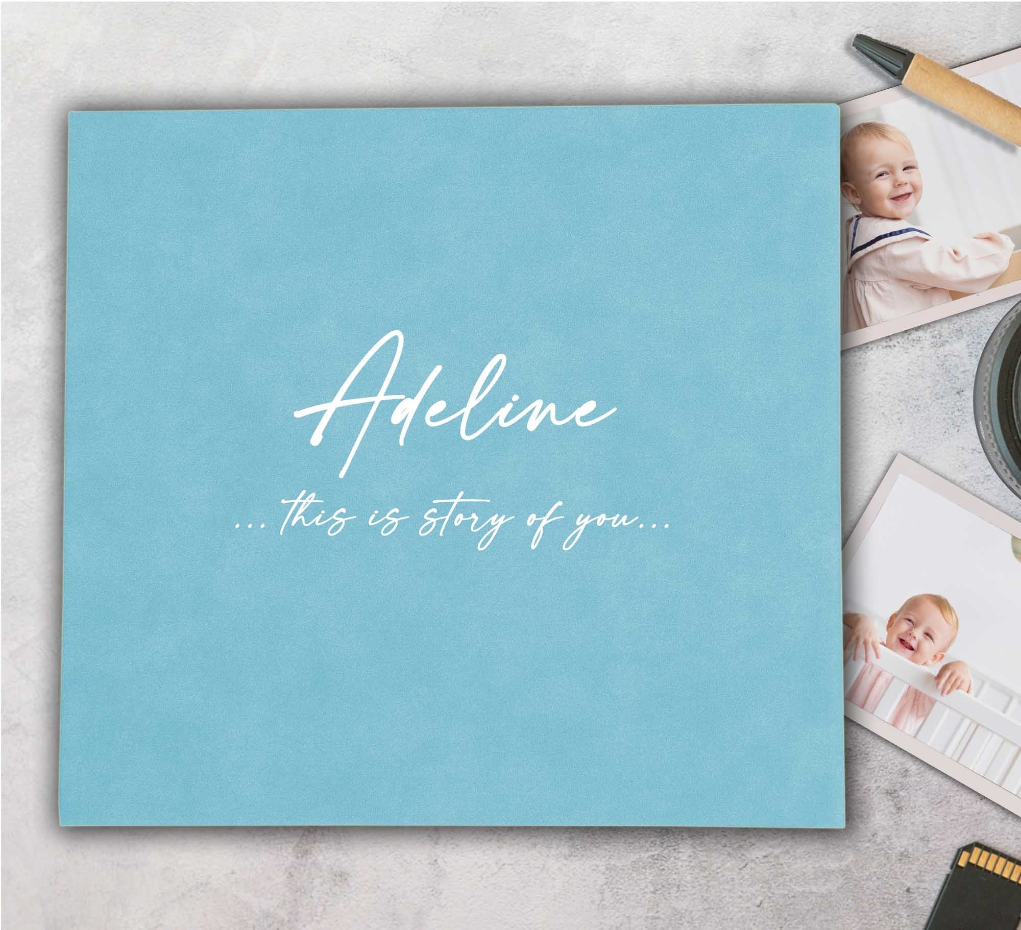 Suede Modern Baby Journal, First Year Baby Memory Book Suede,  Ivory Baby Album With Foil Gold Text, Dusty Pink Photo Album With Pen Gifted
