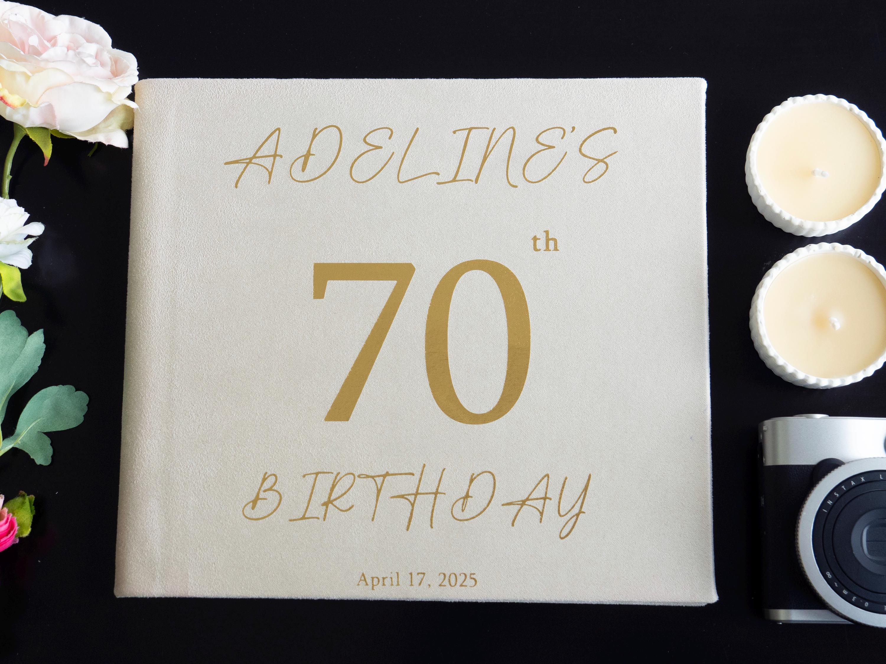 Personalized Birthday Guest Book Modern Birthday Guest Book Personalized 40th, 50th, 60th, 70th Birthday book Instax Birthday Book
